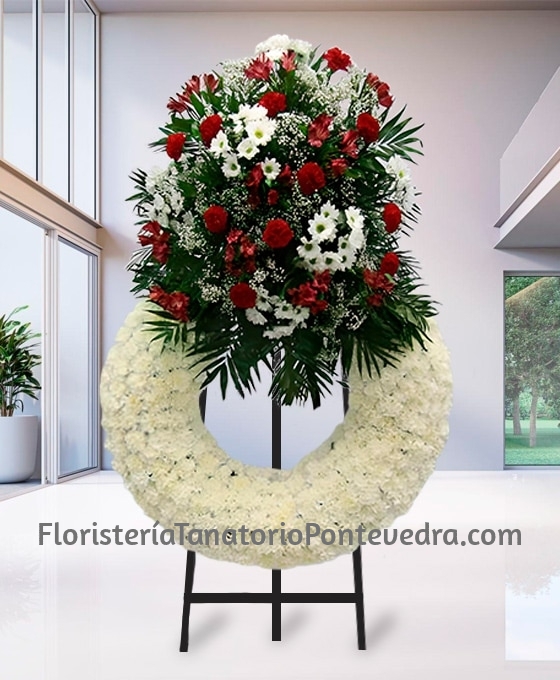 enviar Corona Funeraria Blanca a Pontevedra